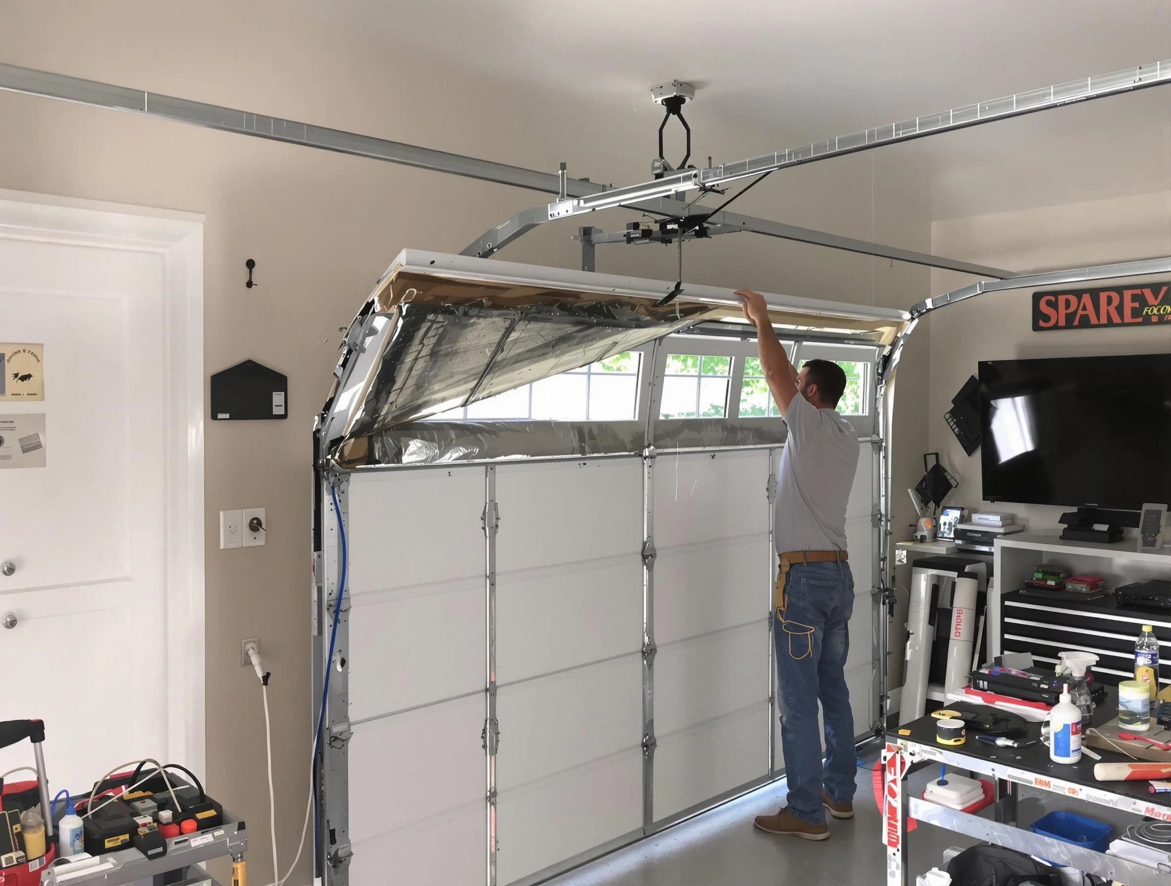 Garage door section replacement by La Vergne Garage Door Repair in La Vergne