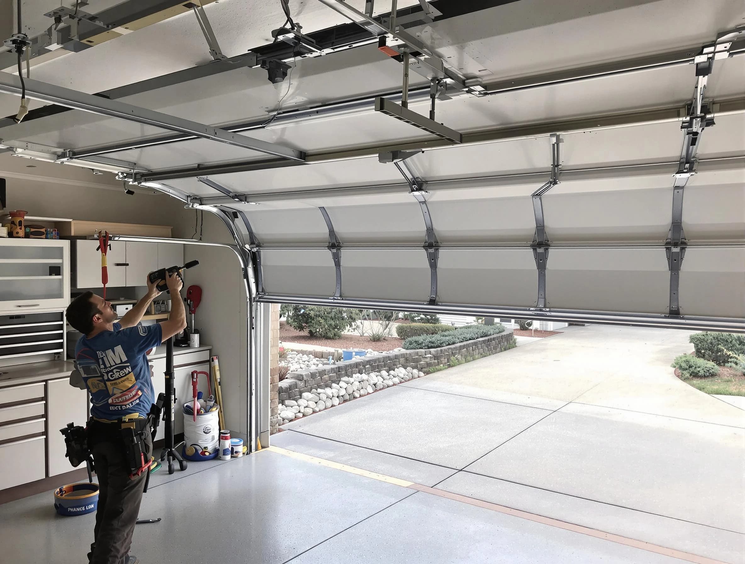 Garage door track repair service by La Vergne Garage Door Repair in La Vergne