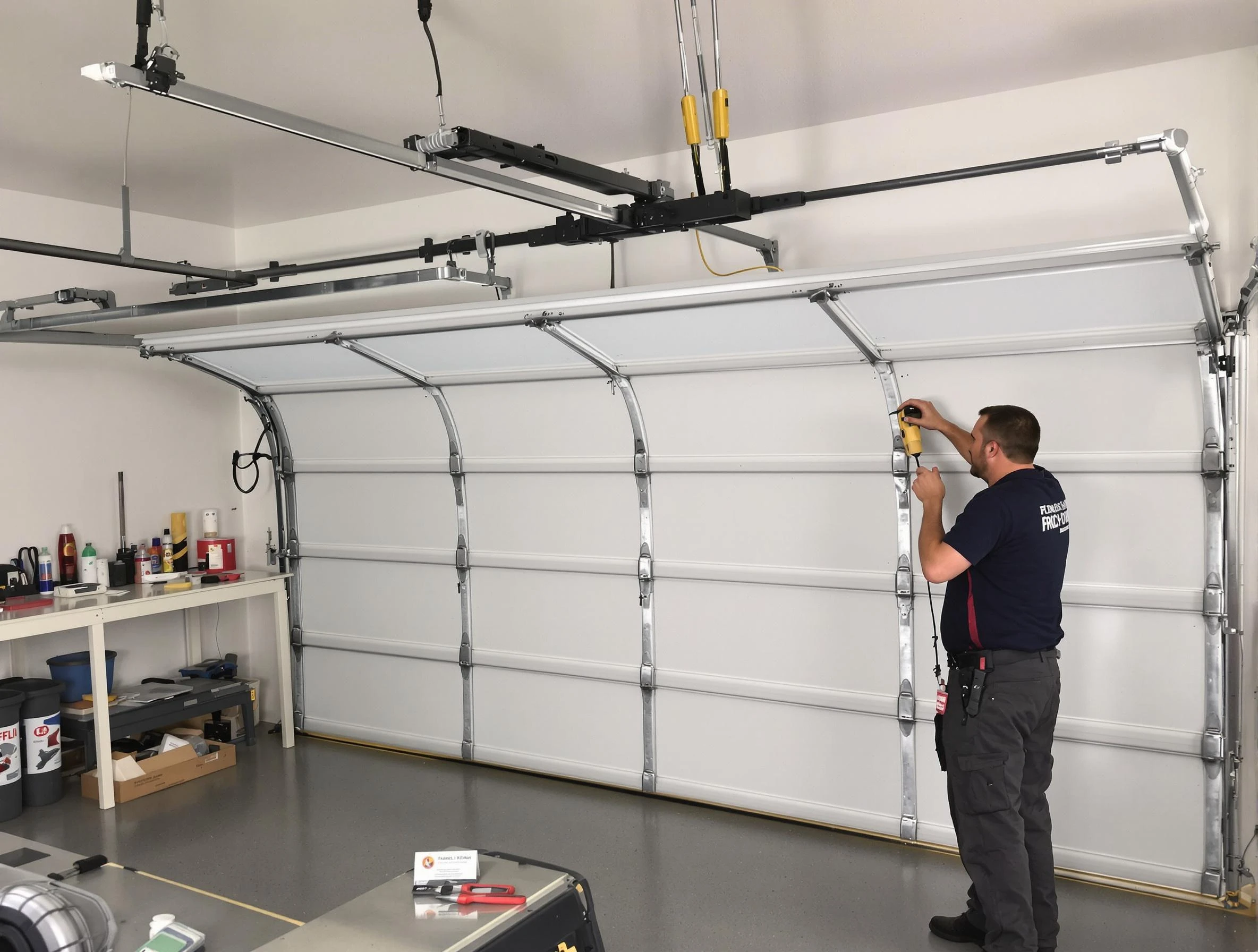 La Vergne Garage Door Repair certified technician performing overhead door system repair in La Vergne