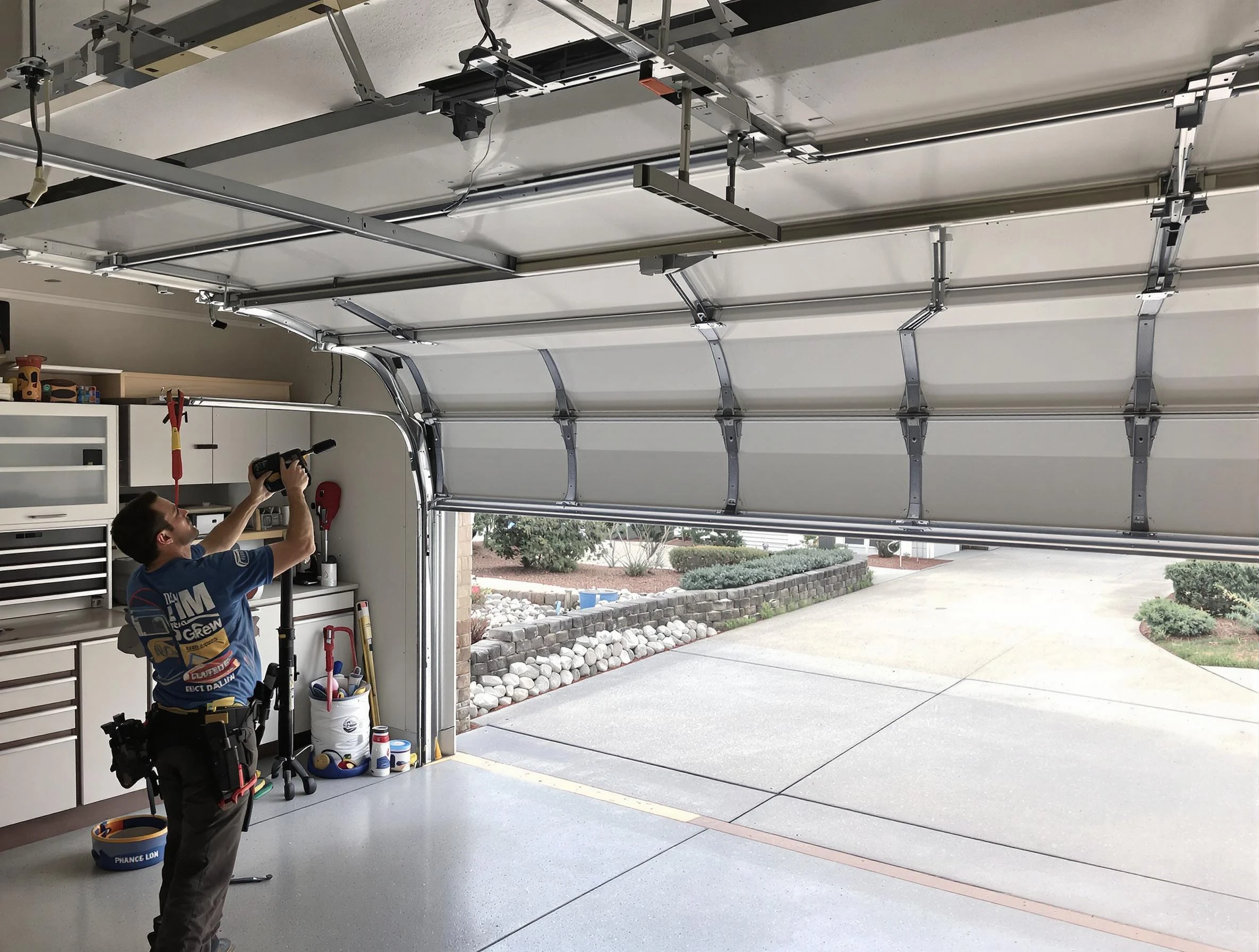 Garage door track repair service by La Vergne Garage Door Repair in La Vergne